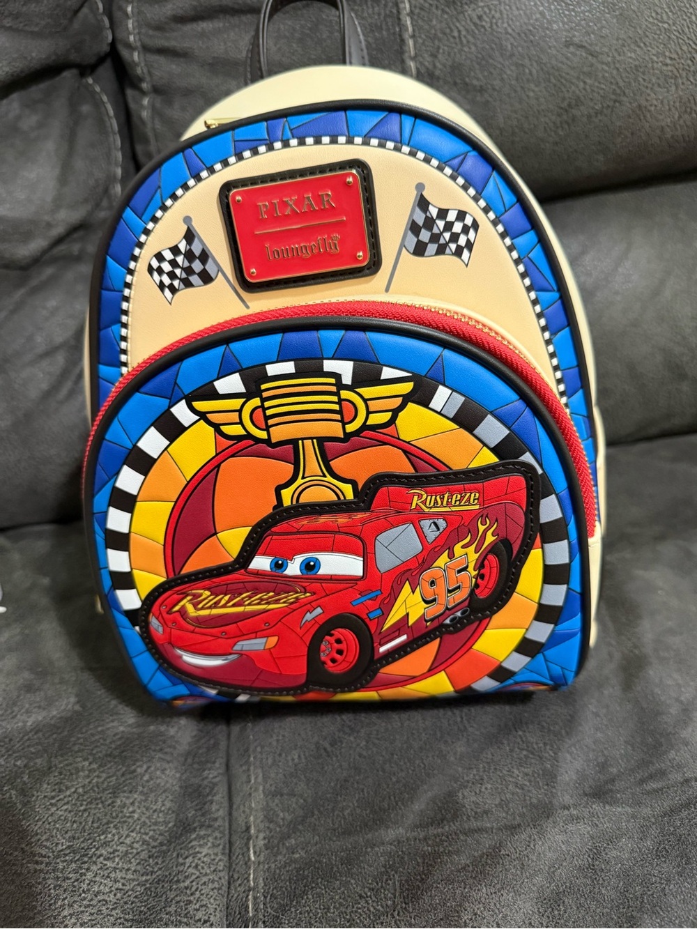 Disney Pixar Cars Lightning McQueen Loungefly Mini Backpack